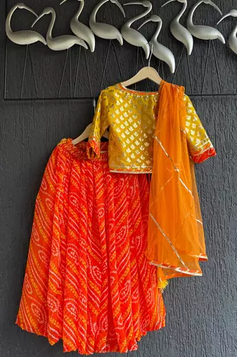 Multicolor printed cotton lehenga