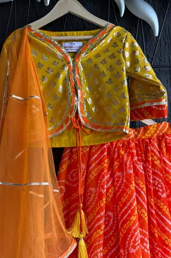 Multicolor printed cotton lehenga