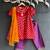 Red plain cotton kurta set
