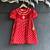 Red plain cotton dress