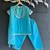 Blue printed cotton silk kurta set