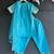 Blue printed cotton silk kurta set