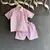 Purple embroidered cotton co ord set