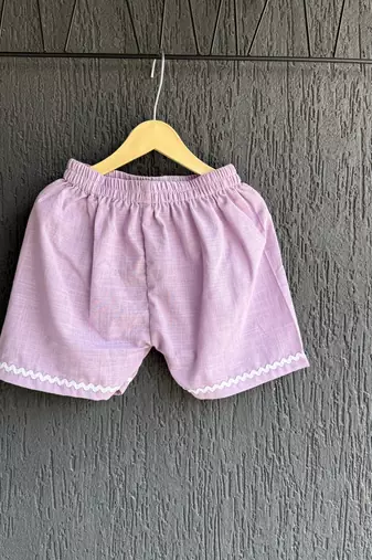 Purple embroidered cotton co ord set