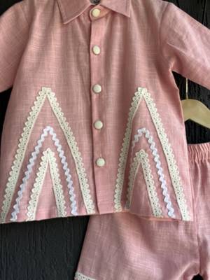 Pink embroidered cotton co ord set 4