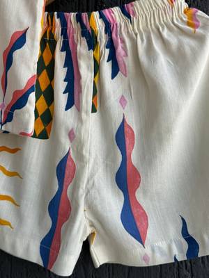 White printed cotton co ord set 5