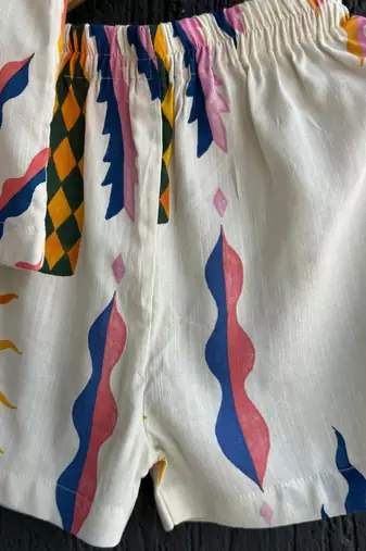 White printed cotton co ord set