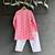 Pink printed cotton silk kurta set