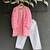 Pink printed cotton silk kurta set