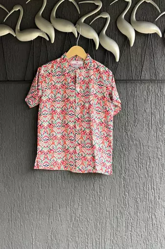 Multicolor printed cotton shirt
