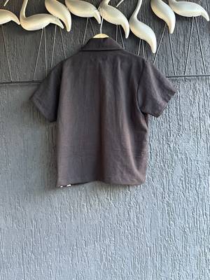 Black embroidered cotton shirt 2