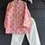 Pink printed cotton silk kurta set