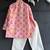 Pink printed cotton silk kurta set