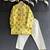 Yellow printed cotton silk kurta set