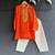 Orange printed cotton kurta set