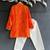 Orange printed cotton kurta set
