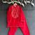 Red plain cotton kurta set