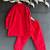 Red plain cotton kurta set
