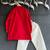 Red plain cotton kurta set