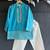Blue embroidered cotton silk kurta set