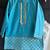 Blue embroidered cotton silk kurta set