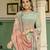 Sea green color beautiful natural crepe fabric readymade stylish ethnic suits for girls
