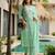 Turquoise color ceremonial wear cotton fabric readymade kurta set
