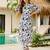 Blue color silk blend fabric ethnic kurta set with designer printed