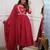 Red color muslin fabric beautiful festive wear readyamde kurta set with dupatta