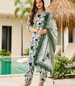 Green color silk blend fabric ethnic kurta set with designer printed
