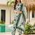 Green color silk blend fabric ethnic kurta set with designer printed