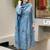 Sky blue color viscose chanderi fabric beautiful festive wear readyamde kurta set with dupatta