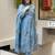 Sky blue color viscose chanderi fabric beautiful festive wear readyamde kurta set with dupatta