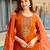 Rust color smart and festive readymade rayon fabic kurta set