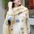 Cream color viscose chanderi fabric beautiful festive wear readyamde kurta set with dupatta