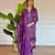 Lavender color viscosee fabric beautiful festive wear readyamde kurta set with dupatta