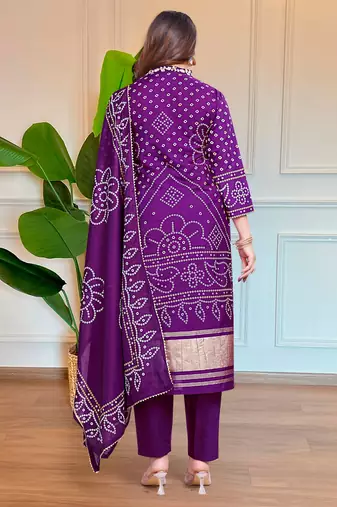 Lavender color viscosee beautiful festive wear readyamde kurta set with dupatta