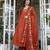 Orange color rayon slub fabric beautiful festive wear readyamde kurta set with dupatta