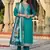 Teal blue color viscosee chanderi fabric beautiful festive wear readyamde kurta set with dupatta