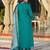 Teal blue color viscose chanderi fabric beautiful festive wear readyamde kurta set with dupatta
