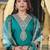 Teal blue color viscose chanderi fabric beautiful festive wear readyamde kurta set with dupatta