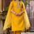 Yellow color viscose rayon fabric sophisticated partywear suit