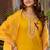 Yellow color viscose rayon fabric sophisticated partywear suit
