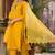 Yellow color viscose rayon fabric sophisticated partywear suit