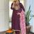 Wine color viscose rayon fabric sophisticated partywear suit