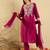 Burgundy color viscose chanderi fabric sophisticated partywear suit