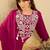 Burgundy color viscose chanderi fabric sophisticated partywear suit