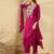 Burgundy color viscose chanderi fabric sophisticated partywear suit