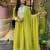 Green color beautiful chanderi fabric dress for graceful festive looks