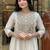 Off white color beautiful chanderi fabric dress for graceful festive looks